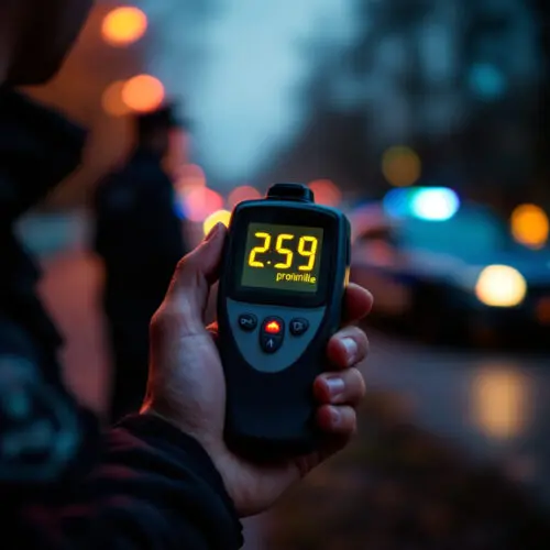 Alkoholmessgerät zeigt 2,59 Promille bei Verkehrskontrolle an