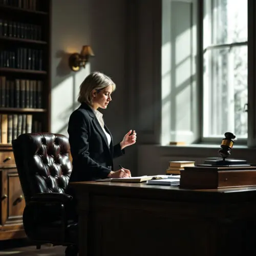 Person im Büro eines deutschen Justizgebäudes prüft Akten zu Streit um Wettbewerbsnachteile und Akteneinsicht nach StPO.