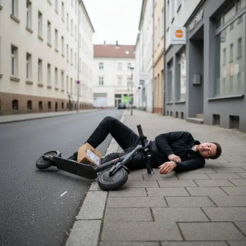 Die Trunkenheitsfahrt endete für einen E-Scooter-Fahrer mit einem Sturz und dem drohenden Verlust der Fahrerlaubnis.