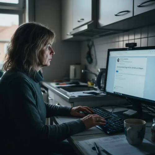 Der Beschuldigte verfasst online Kritik an Behörden und testet die Grenzen der Meinungsfreiheit bei Namensnennung.