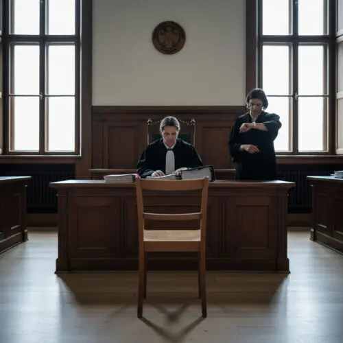 Richter erlassen nach der Abwesenheit des Angeklagten in der Hauptverhandlung einen modifizierten Strafbefehl.