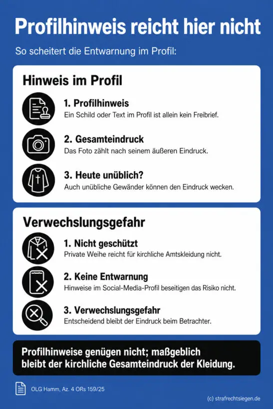 Infografik zu Profilhinweisen und kirchlicher Verwechslungsgefahr