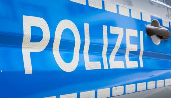 German Polizei Car Label Badge Police Blue Silver Reflective Saf