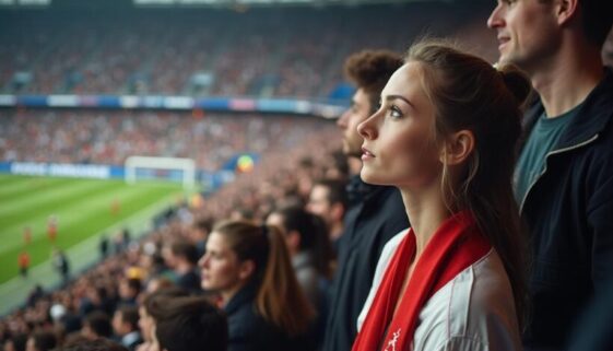 Diese Stadionbesucher, konzentriert auf das Fußballspiel, sind unwissentlich Gegenstand polizeilicher Videoaufnahmen, deren Verwertung als Beweismittel für beleidigende Gesänge im Stadion gerichtlich untersagt wurde.
