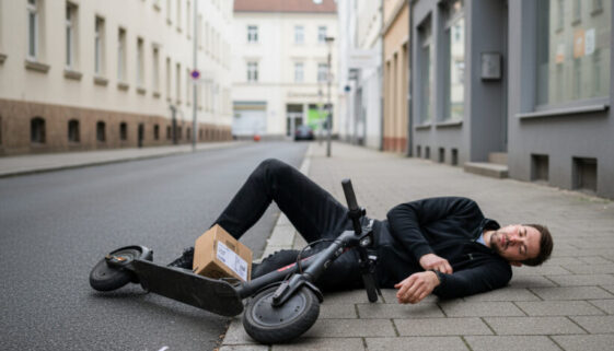 Die Trunkenheitsfahrt endete für einen E-Scooter-Fahrer mit einem Sturz und dem drohenden Verlust der Fahrerlaubnis.