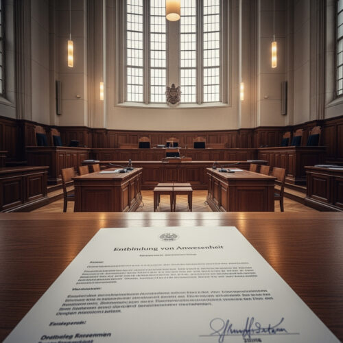 Das Gericht verweigerte dem Betroffenen das rechtliche Gehör; die Entbindung der Anwesenheitspflicht führt zur Verwerfung des Einspruchs.