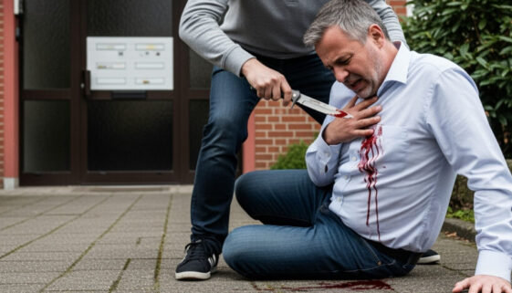Nach gefährlicher Körperverletzung mit Stichwaffe bedroht der Täter sein lebensgefährlich verletztes Opfer. Es droht eine hohe Freiheitsstrafe.