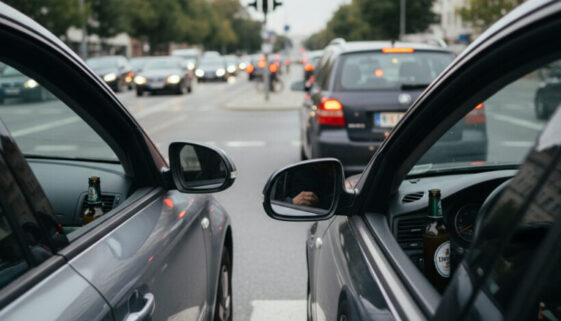 Flaschenbier im Auto: Diesen Fahrern droht die vorläufige Entziehung der Fahrerlaubnis, wenn die Promille-Grenze überschritten ist.