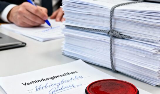Verbindungsbeschluss als Eröffnung des Hauptverfahrens: Führt zur Einstellung