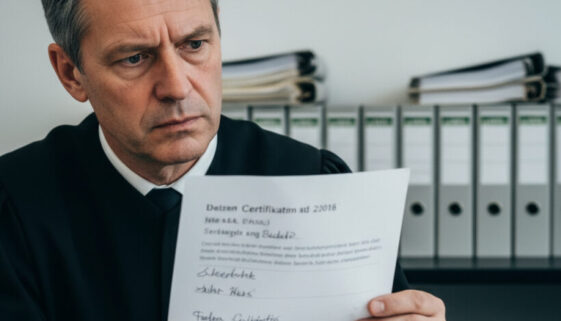 Der Anwalt prüft das Verwerfungsurteil und plant den Antrag auf Wiedereinsetzung in den vorigen Stand wegen Krankheit.