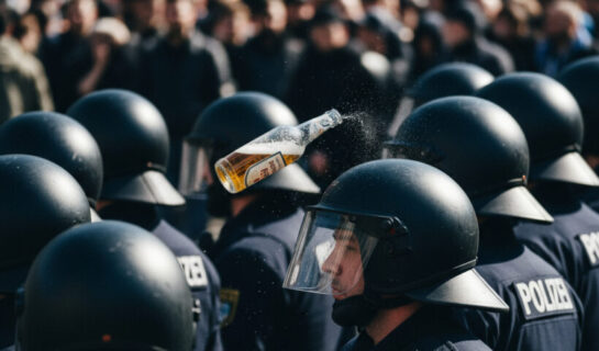 Tätlicher Angriff auf Vollstreckungsbeamte: Freiheitsstrafe nach Flaschenwurf
